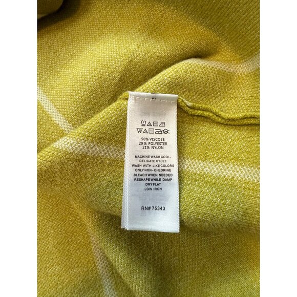 Cynthia Rowley Womens XS Olive & White Grid Turtleneck Sweater Soft - Picture 6 of 9